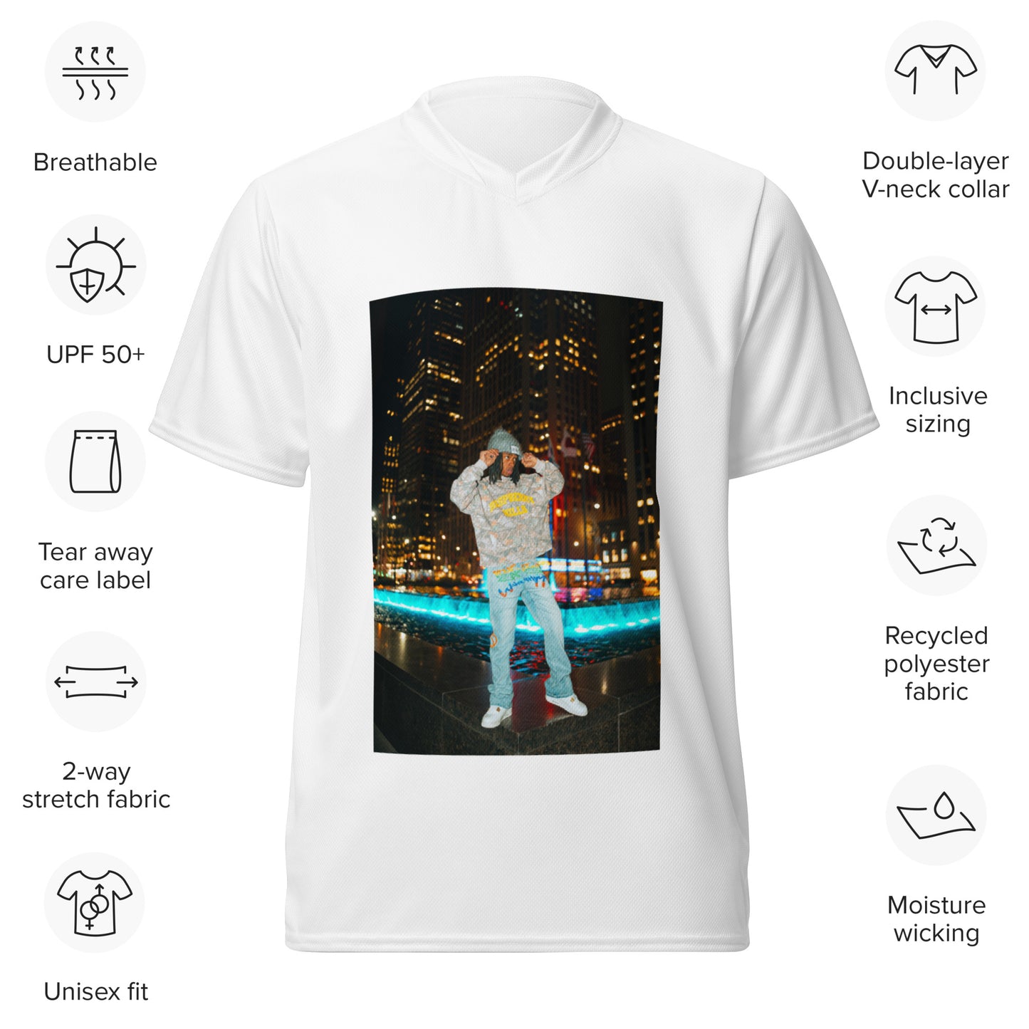 Blurry Vision Recycled unisex sports jersey