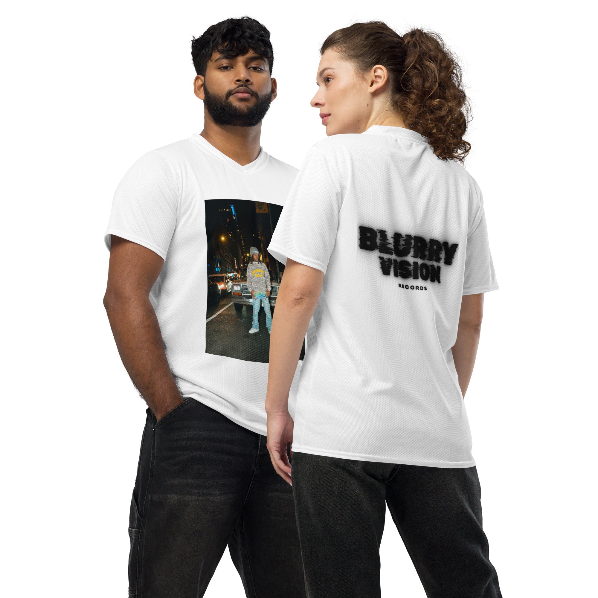 Blurry Vision Recycled unisex sports jersey